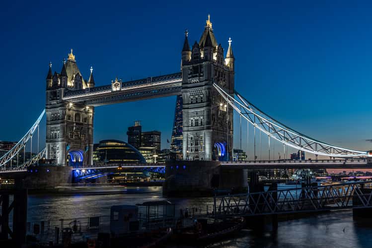 View to Tower Bridge and The Shard, London