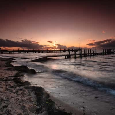 Two jetty sunset Monkey Mia, Western Australia, Australia