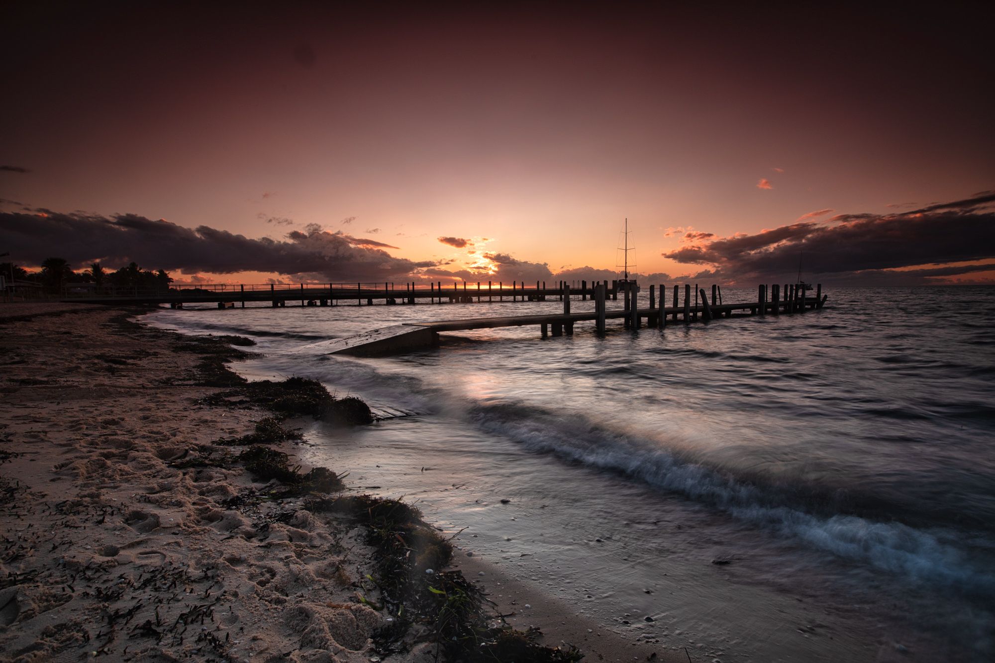 Two jetty sunset Monkey Mia, Western Australia, Australia