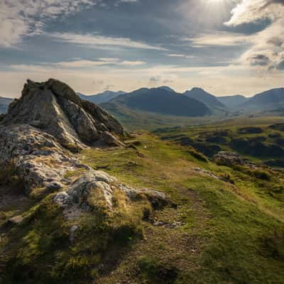 View down the Ogwen Valley from Cripiau, United Kingdom