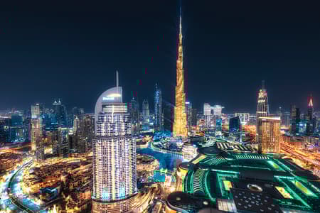 view from above dubai downtown