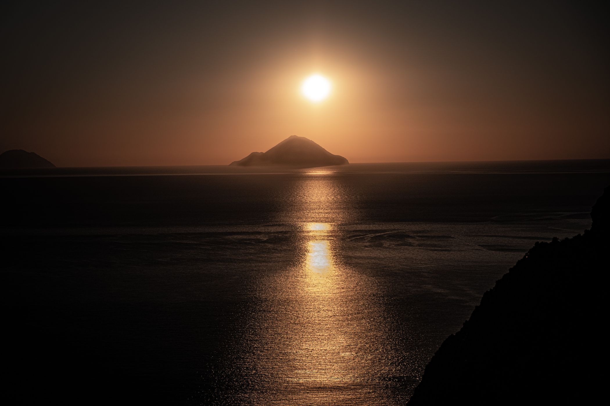 View from Lipari to Vulcano-Island, Italy
