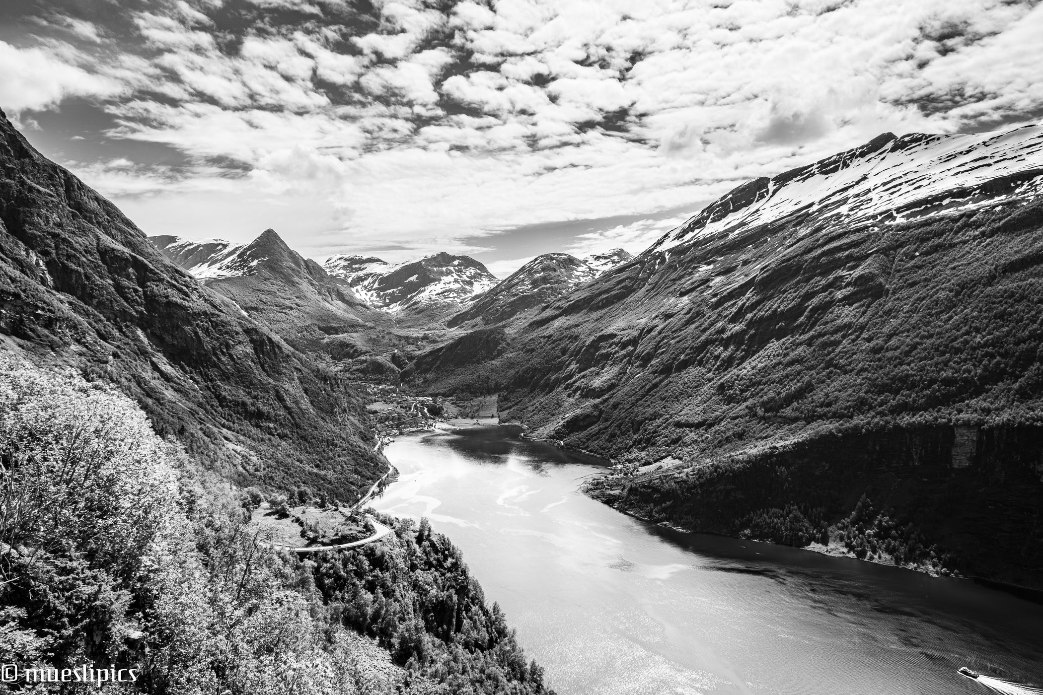 Viewpoint to Geiranger and the seven sisters, Norway
