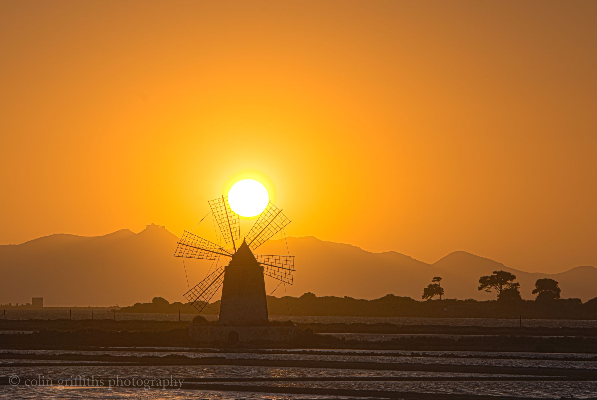 wind mills and wind surfers, Italy