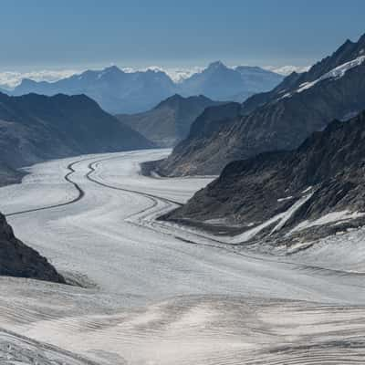 Aletch glacier from jungfrau station, Switzerland