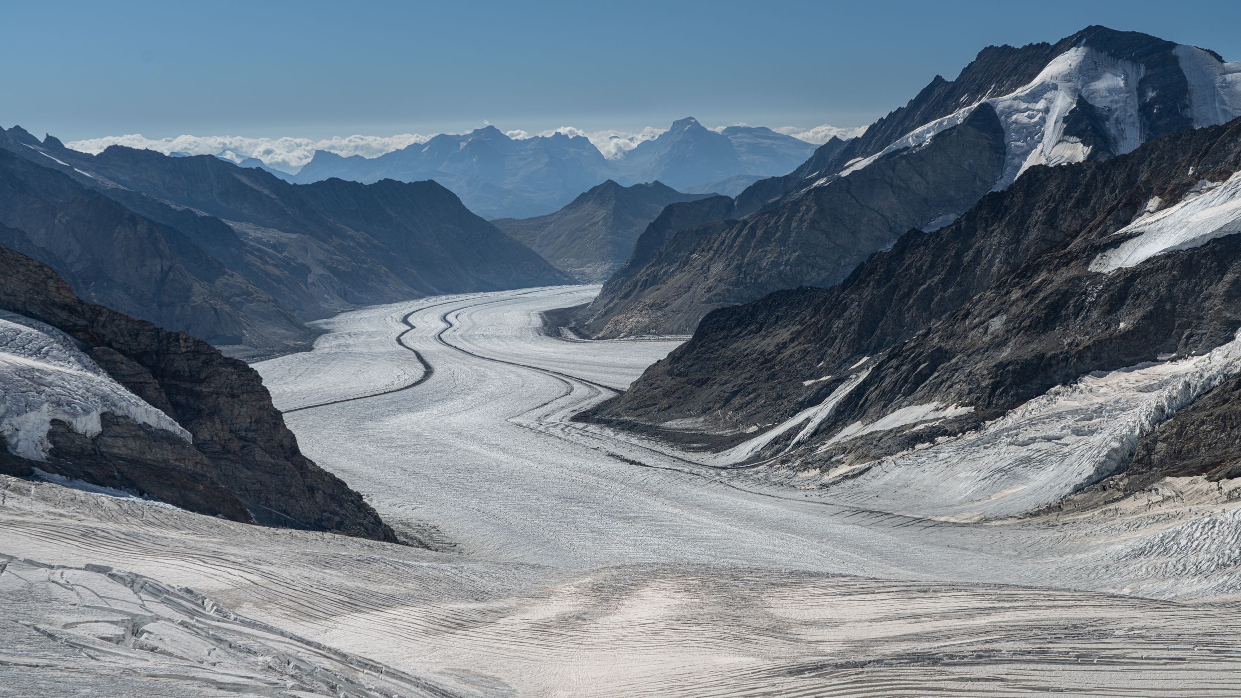 Aletch glacier from jungfrau station, Switzerland