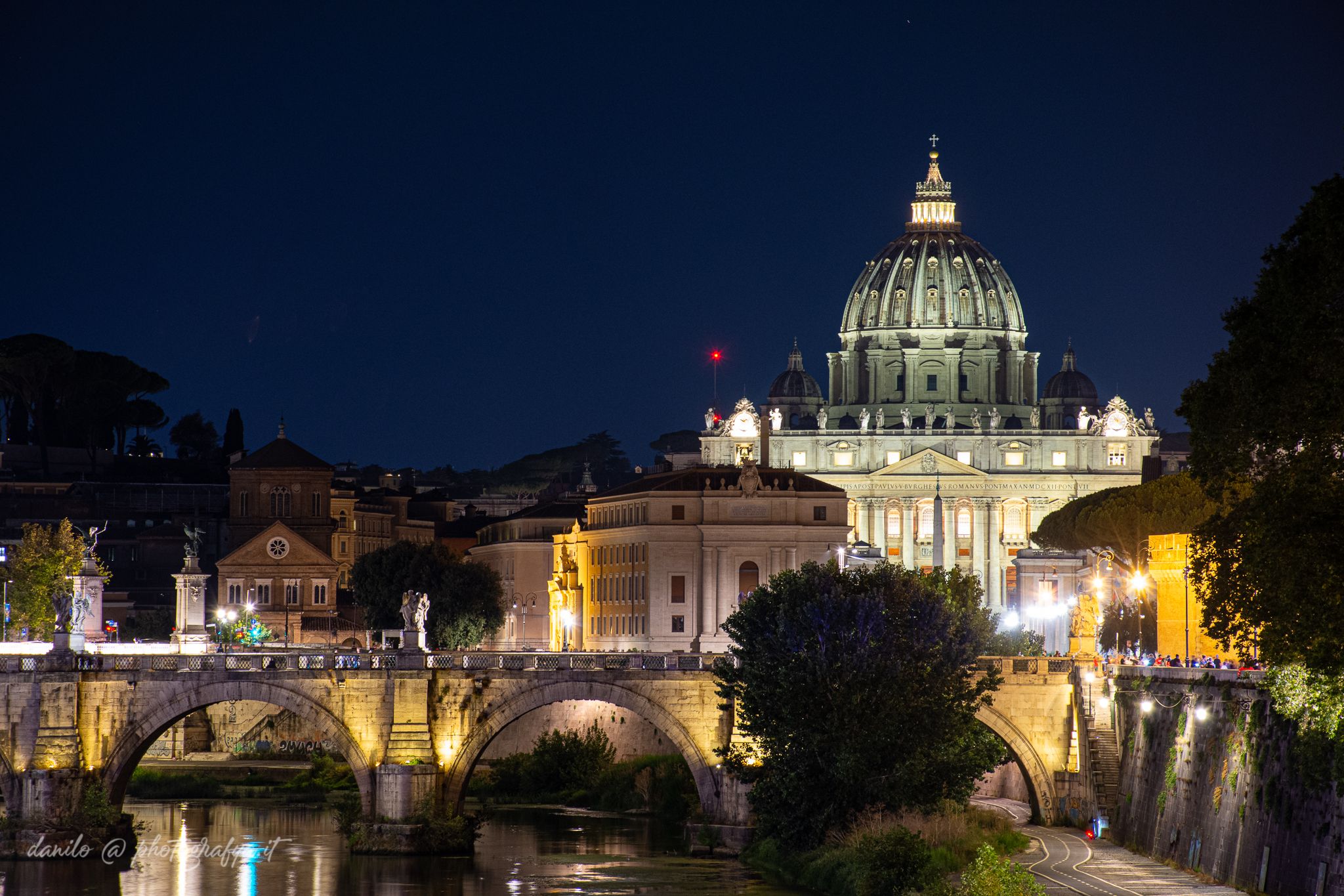 Basilica di San Pietro from Ponte Umberto I, Italy
