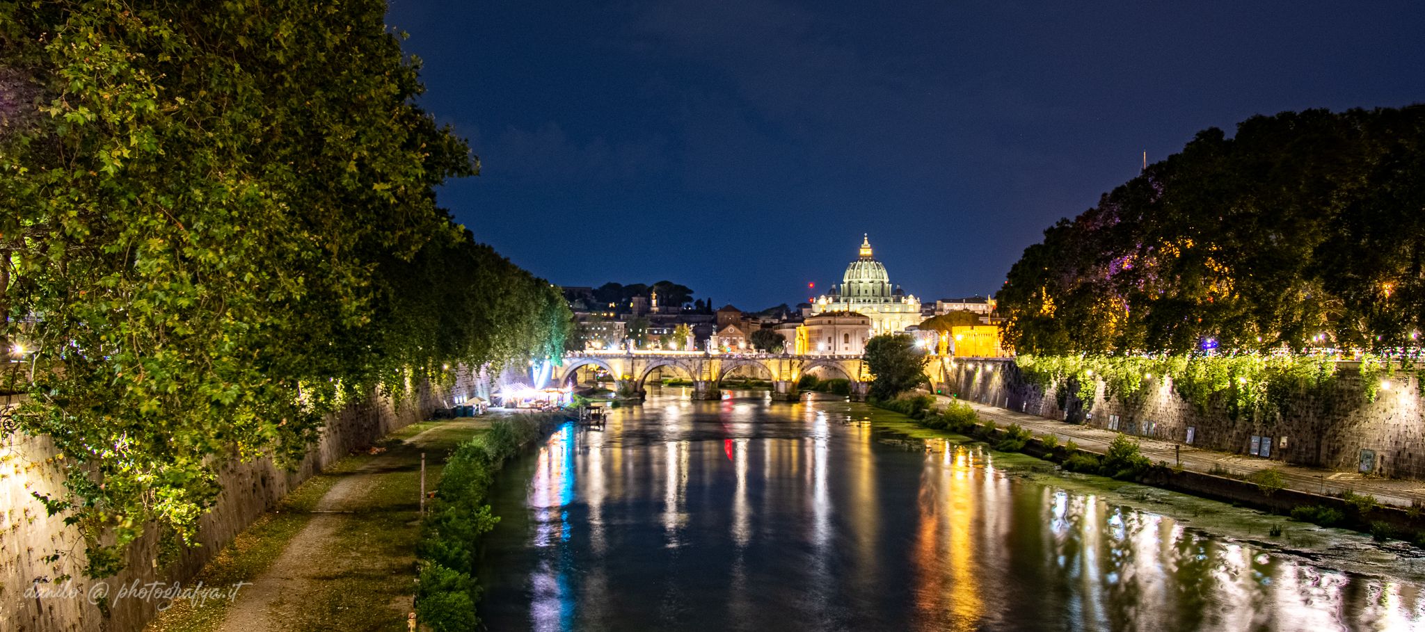 Basilica di San Pietro from Ponte Umberto I, Italy
