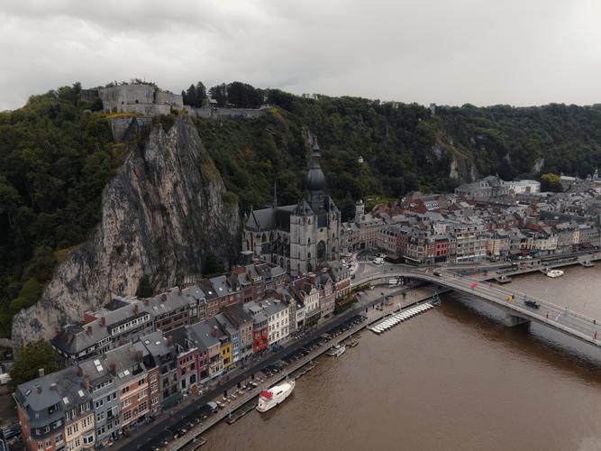 Dinant cathedral time blending panorama