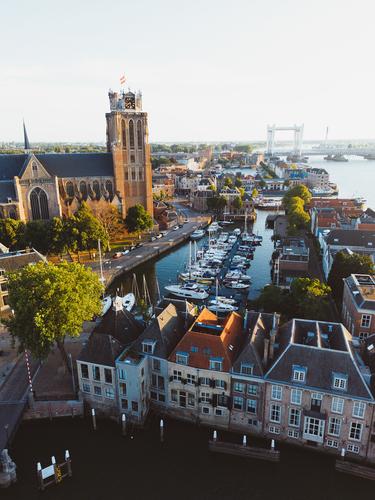 Dordrecht Maartensgat Harbour view [drone]