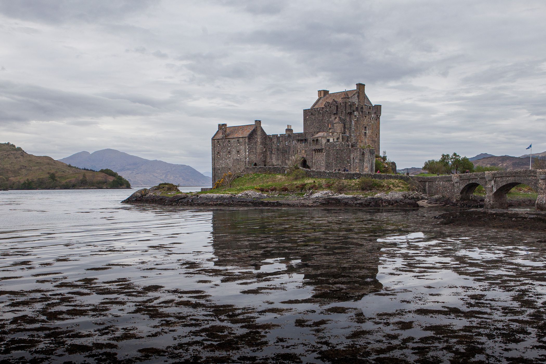 Side view of Eilean Donan Castle, Scotland, United Kingdom