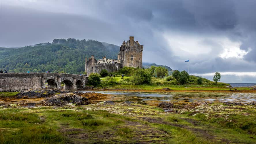 Side view II of Eilean Donan Castle, Scotland