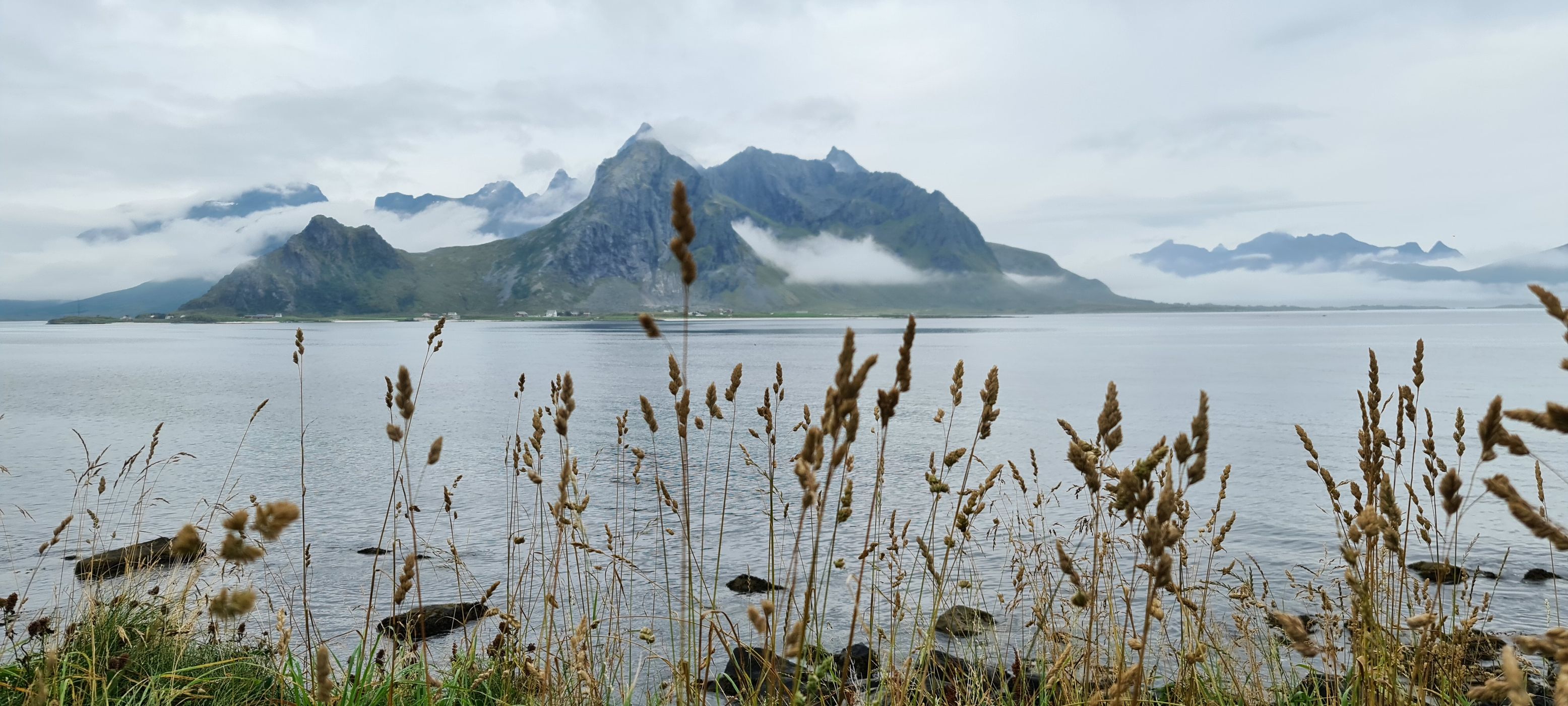 Fjord with Mountains, Lofoten, Norway