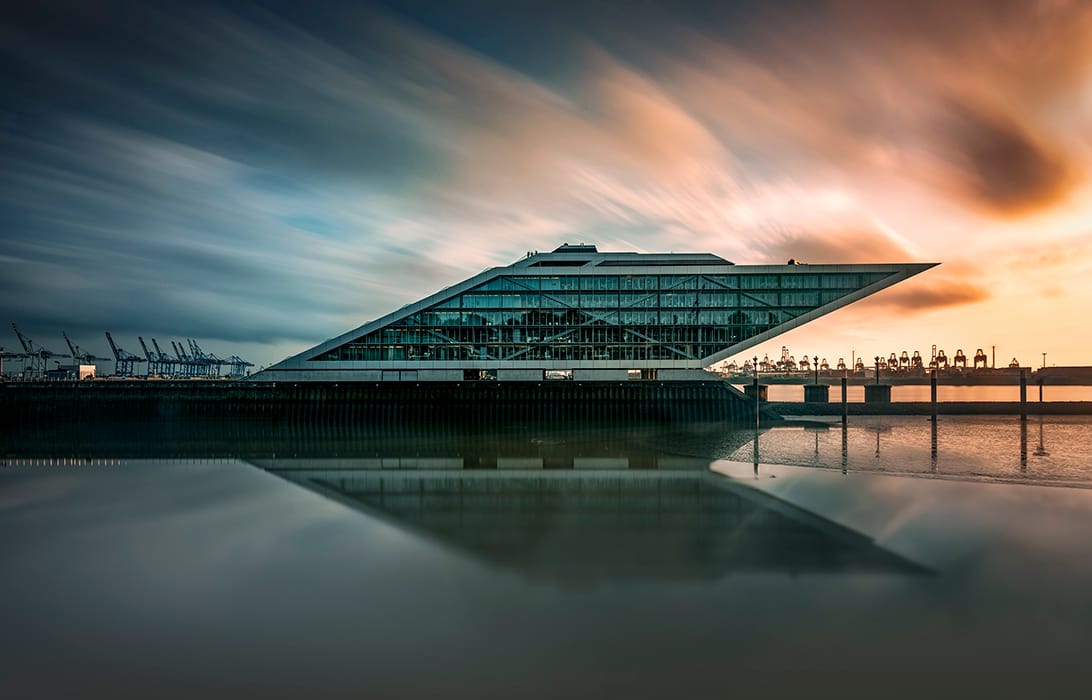 Frontal View Dockland Office Building, Hamburg, Germany