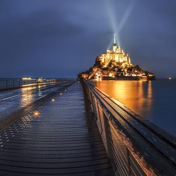 Mont Saint-Michel from Bridge, France