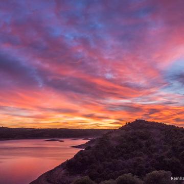 Odeleite Reservoir Sunset, Portugal