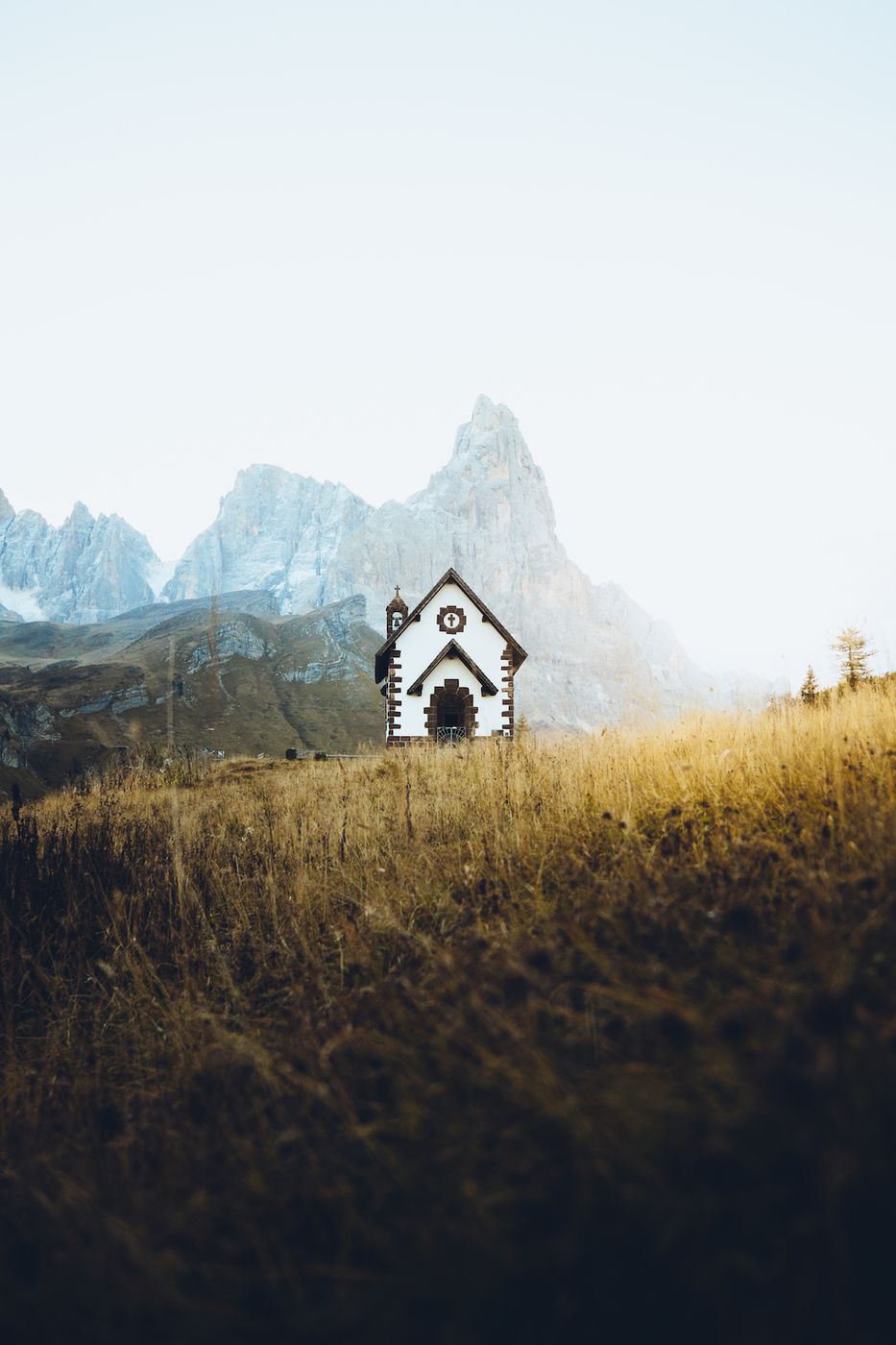 Passo Rolle mountain church, Trentino, Italy