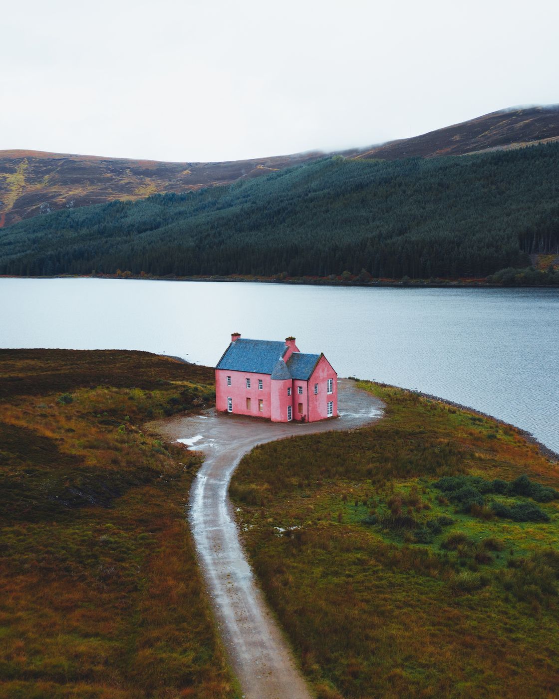 Pink House at Loch Glass, United Kingdom