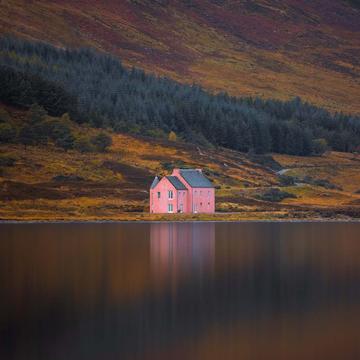 Pink House at Loch Glass, United Kingdom