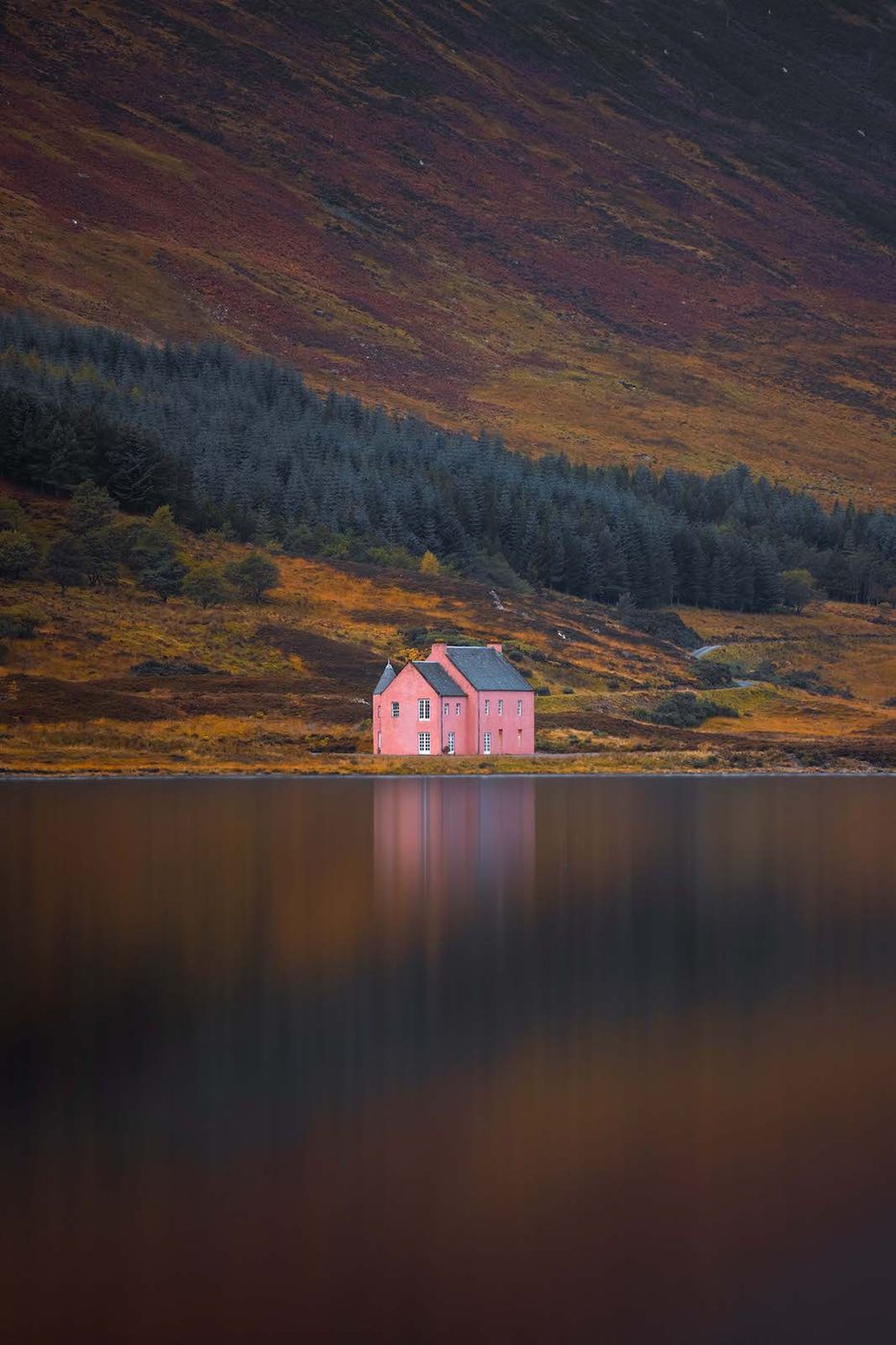 Pink House at Loch Glass, United Kingdom