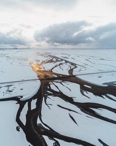 River at Seljalandsfoss [drone]