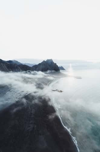 Aerial view over Stokksnes
