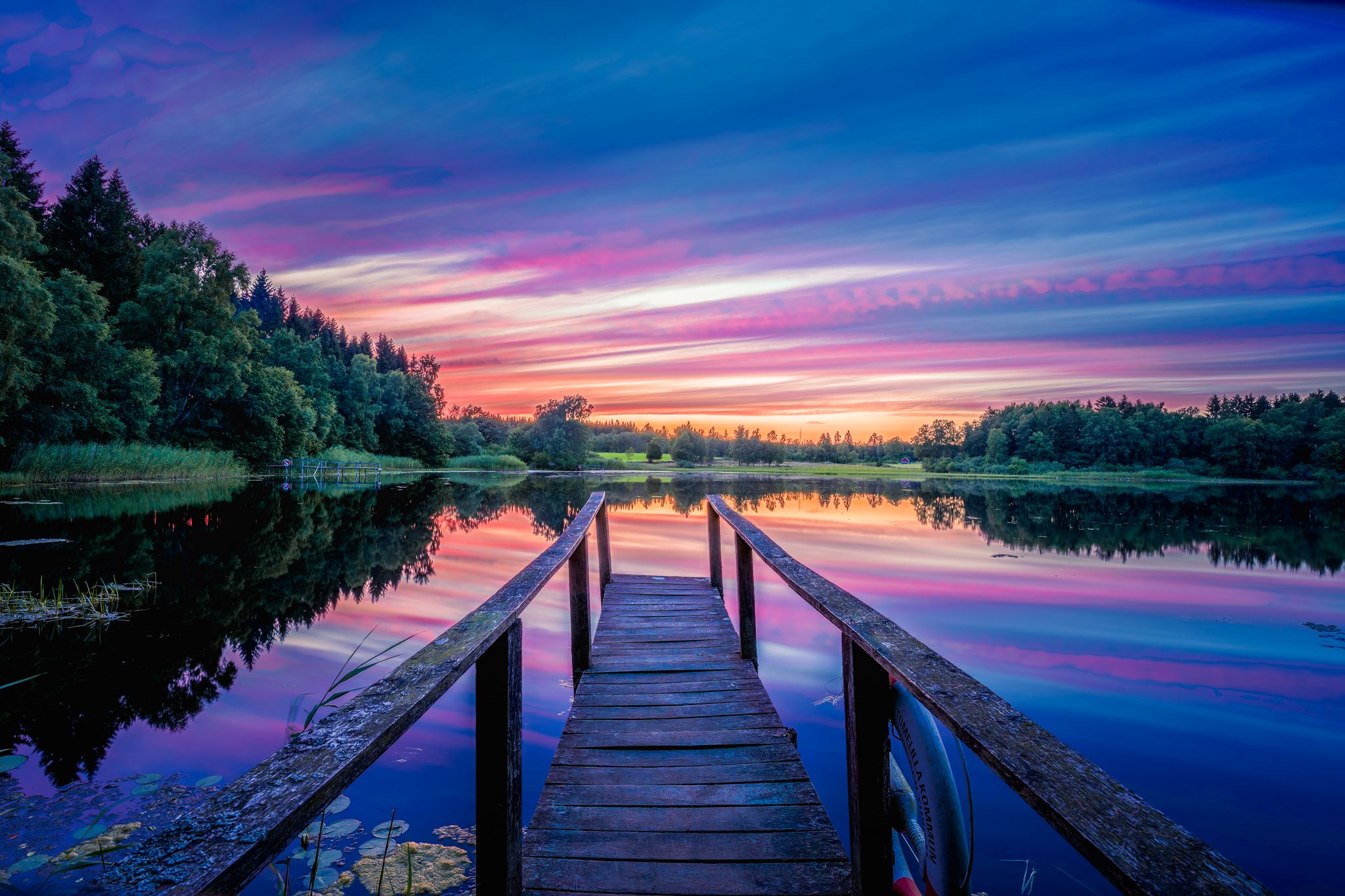Verkasjön's dock, Sweden