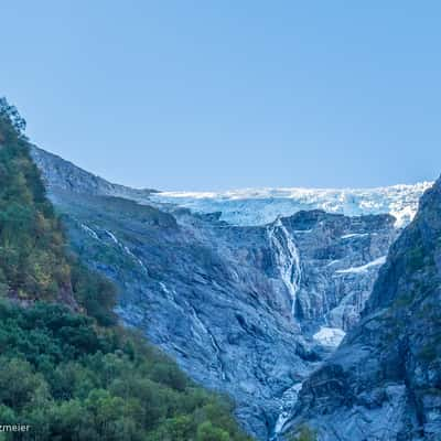 View from Oldevatnet to Briksdalsbre Glacier, Norway