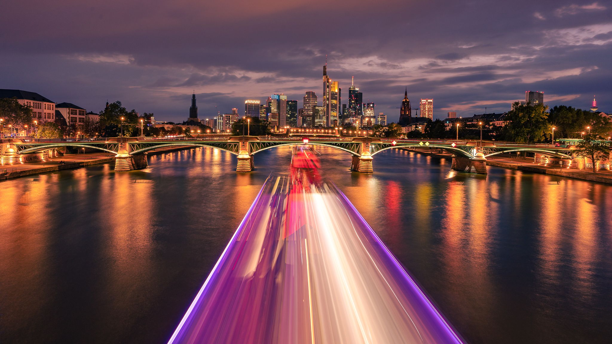 View from the Flößerbrücke, Frankfurt am Main, Germany