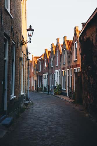 Historical street in Zierikzee, Zeeland