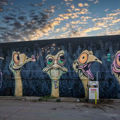 Cartoon Mural, Lightning Ridge, New South Wales, Australia