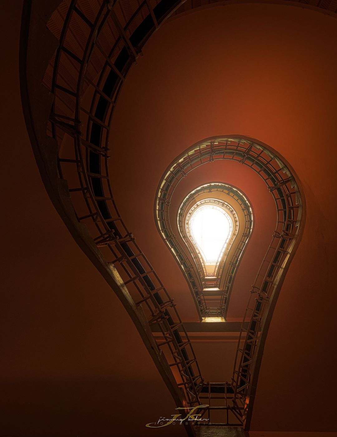 Light bulb staircase, Prague, Czech Republic