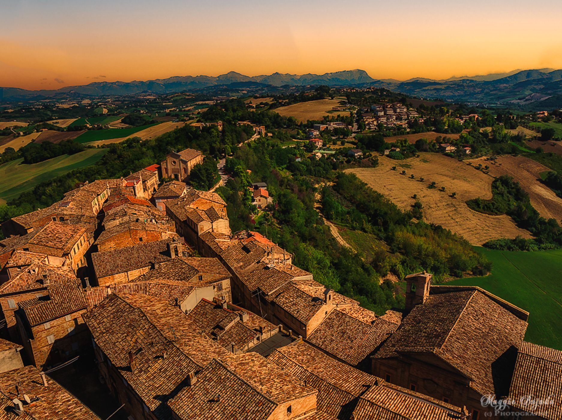 Petritoli from Torre Civica, Italy