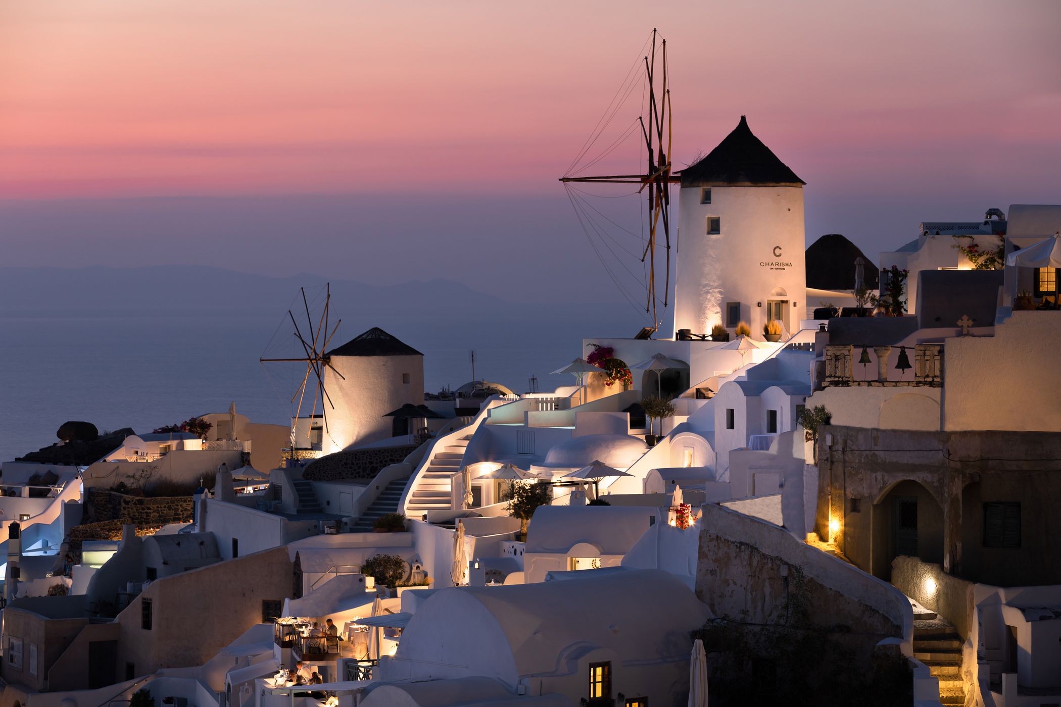 Iconic view of Oia, Santorini , Greece