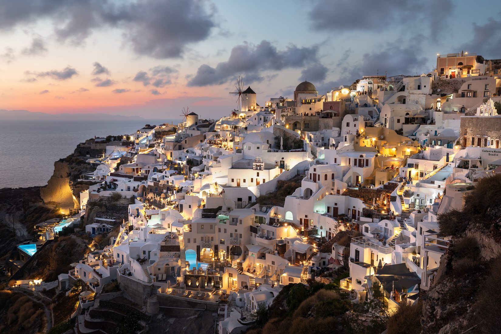 Iconic view of Santorini Oia, Greece