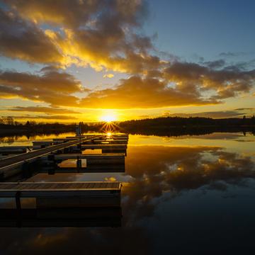 Sunset Reservoir lake, Losheim, Germany