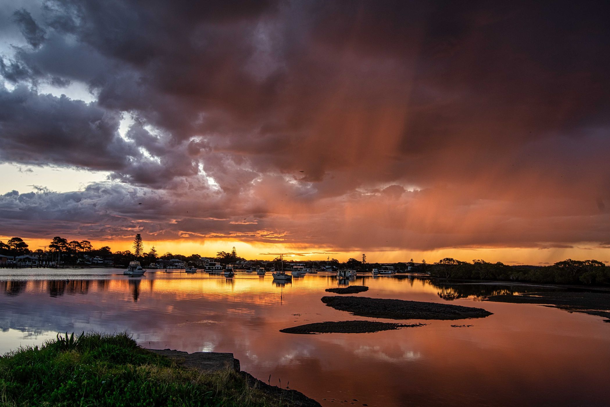 View of Myall River, Tea Gardens, New South Wales, Australia