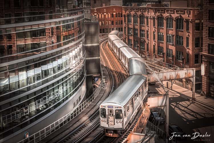 Train from Wells Kinzie Garage, Chicago