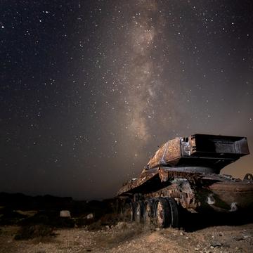 Abandoned tanks at British artillery range near Xylofagou, Cyprus