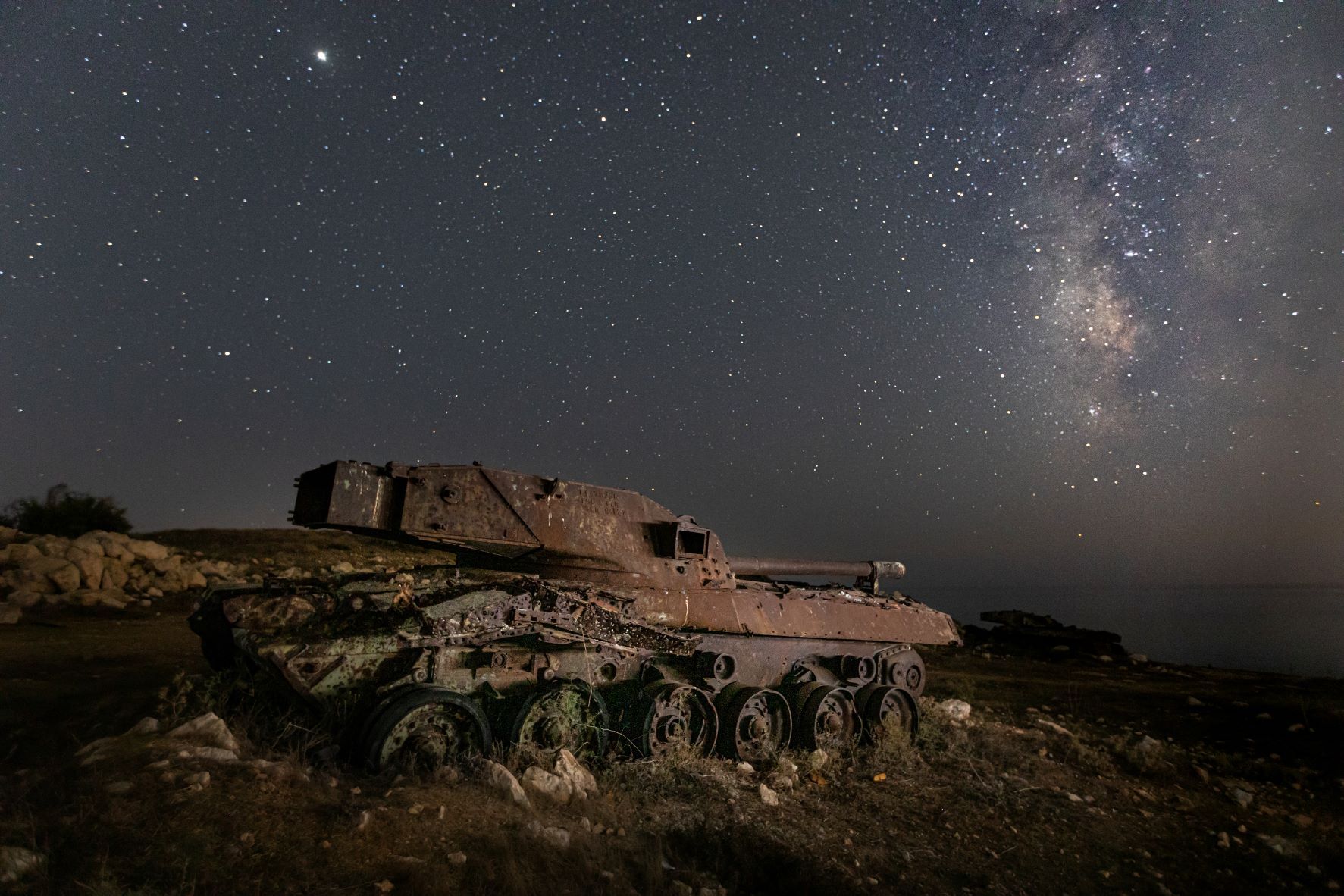 Abandoned tanks at British artillery range near Xylofagou, Cyprus