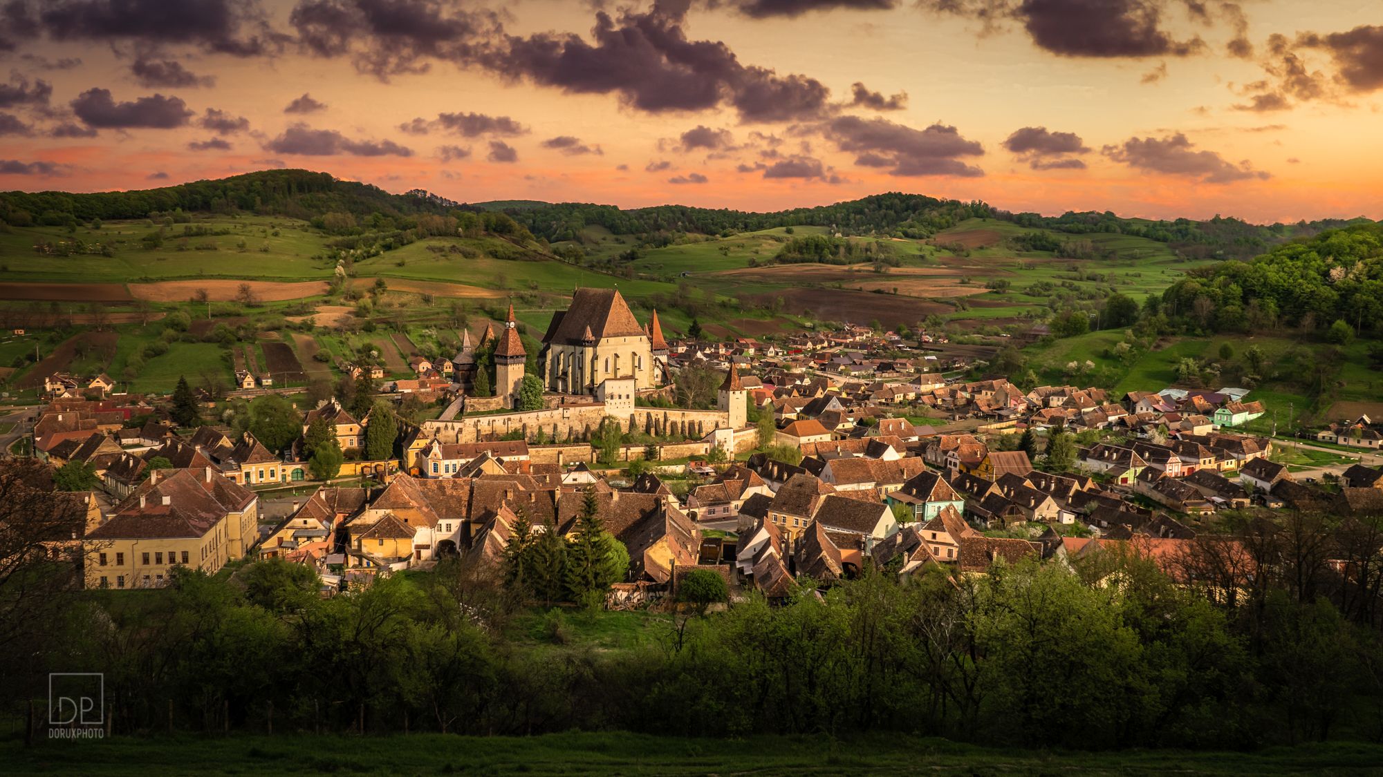 Biertan Fortified church panorama, Romania