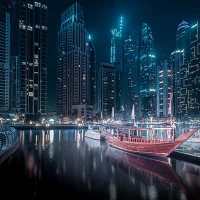 Dubai Marina Boats View, United Arab Emirates