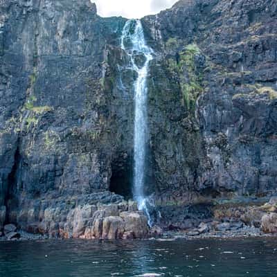 Eas Tardil (Waterfall) from the water, United Kingdom