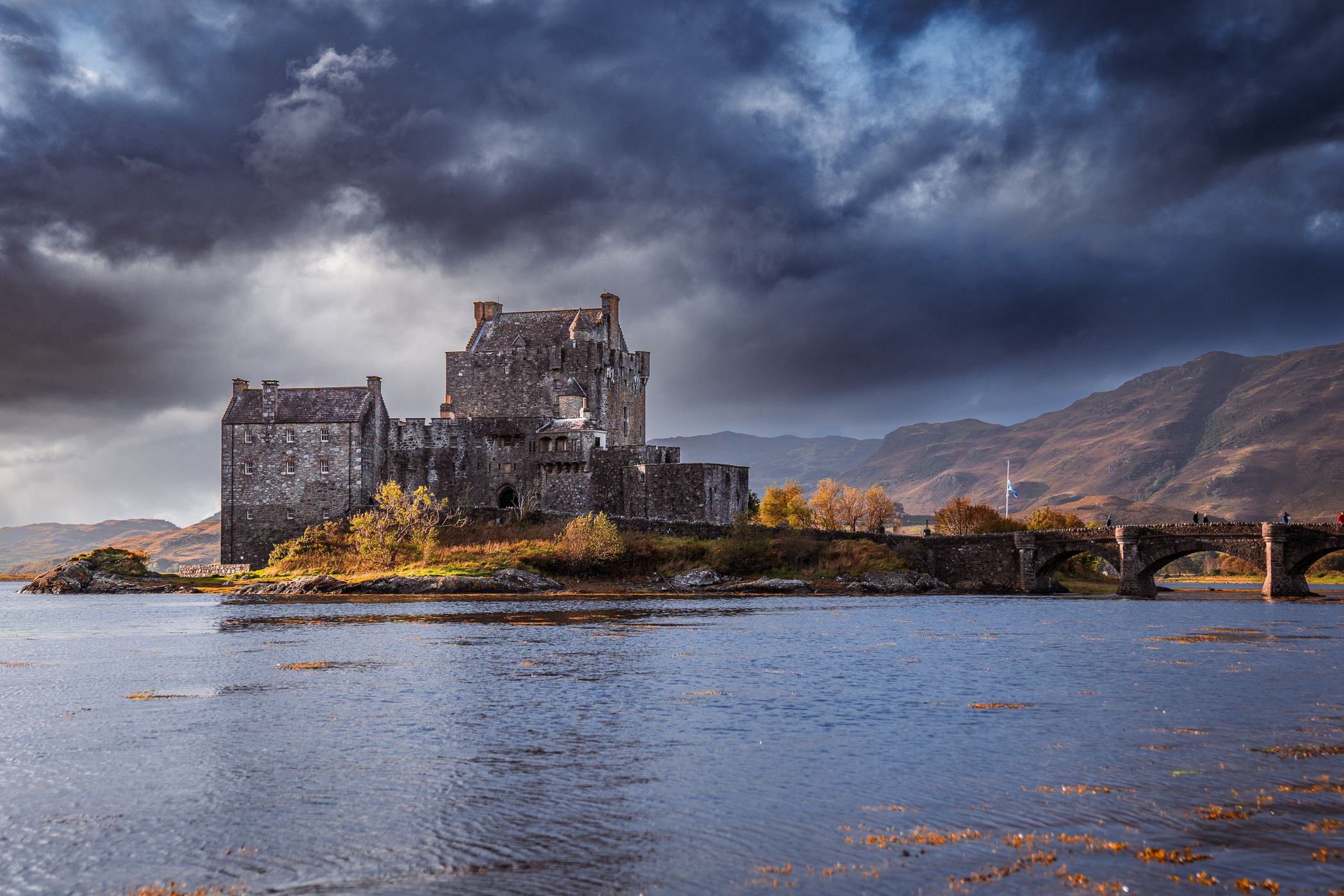Side view of Eilean Donan Castle, Scotland, United Kingdom