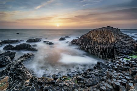 Giants Causeway Sunrise County Antrim Northern Ireland