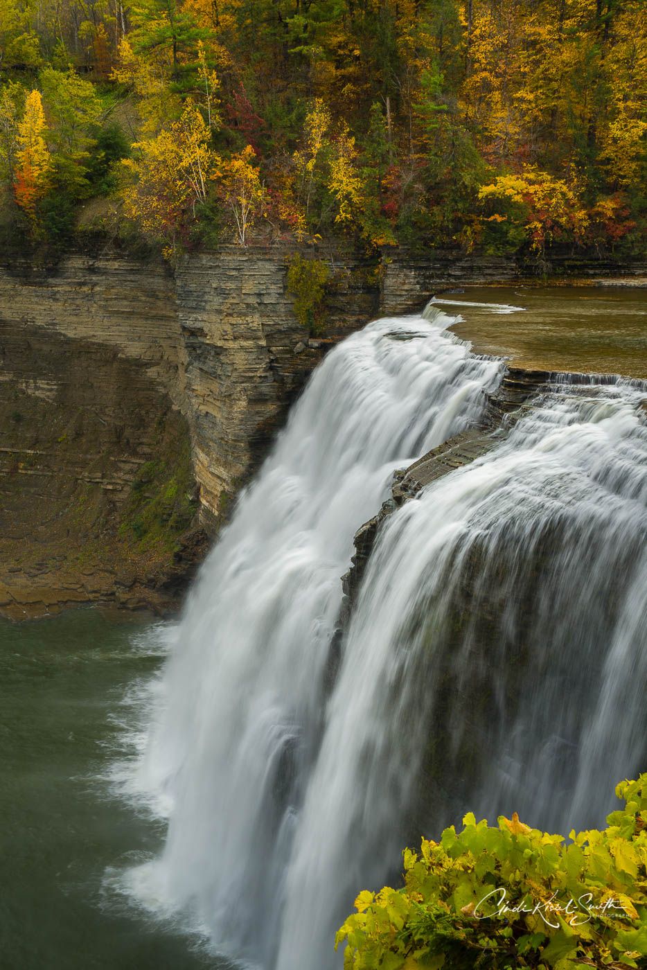 Letchworth State Park Middle Falls with Face, USA
