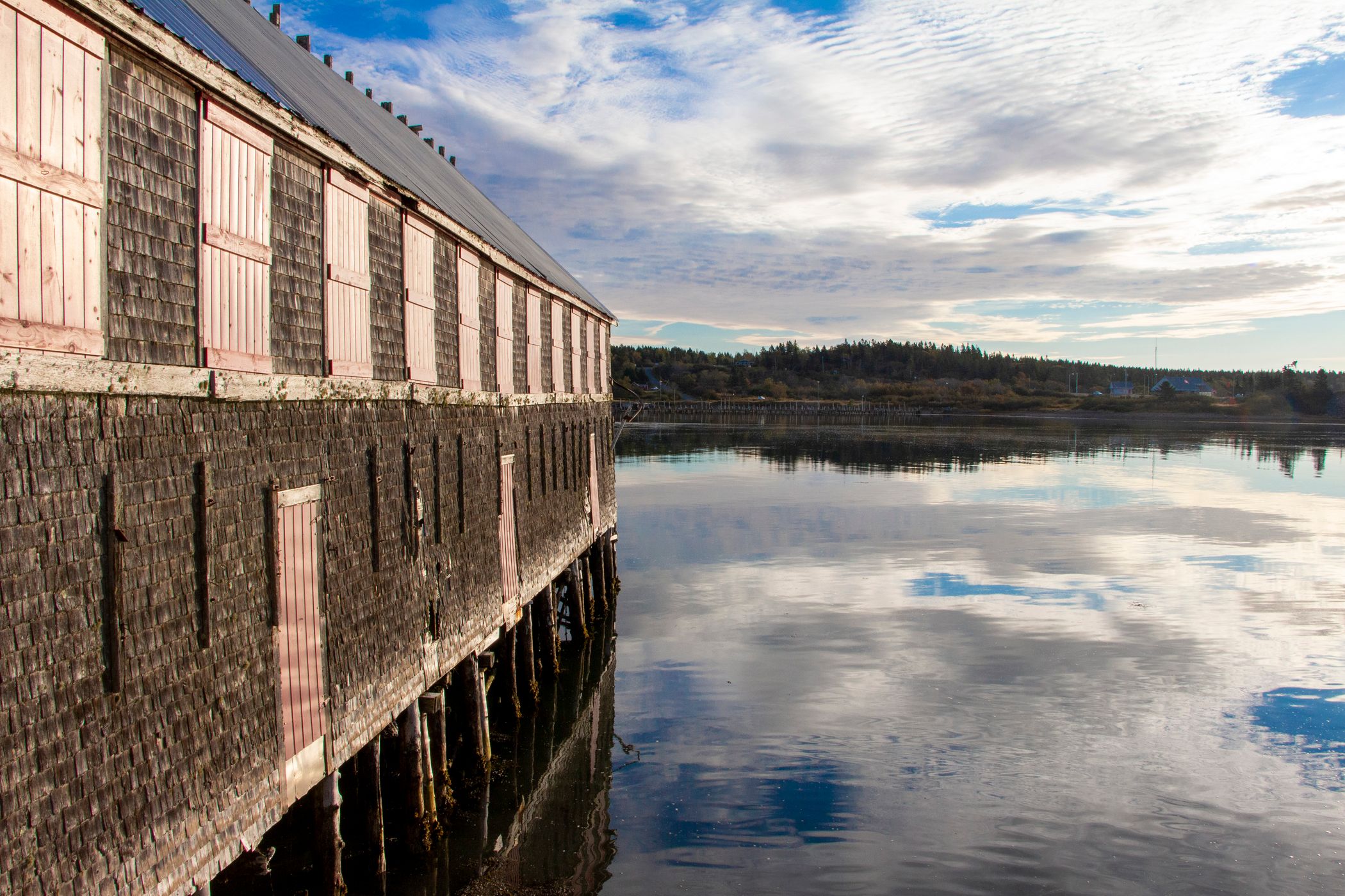 Old building on the Lubec Narrows, USA