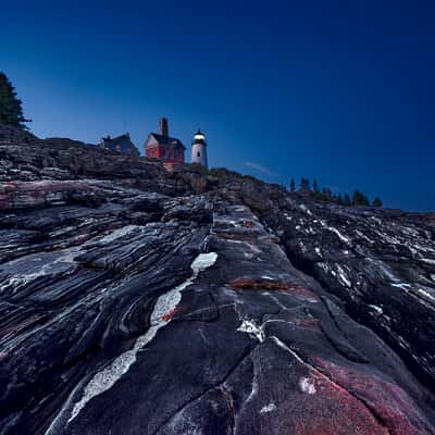 Pemaquid Point Lighthouse from the cliffs, USA