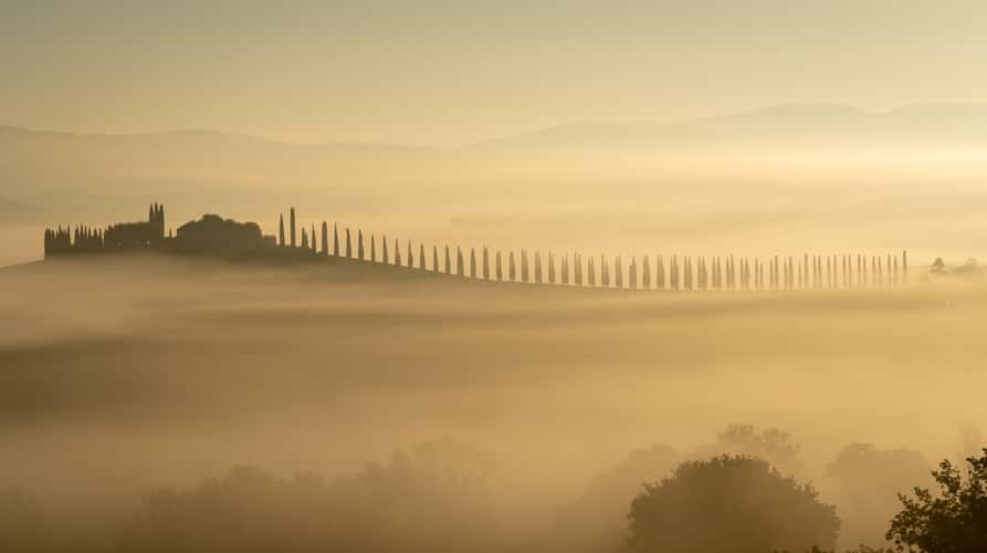 View of Poggio Covilii, Villa of the Val d'Orcia