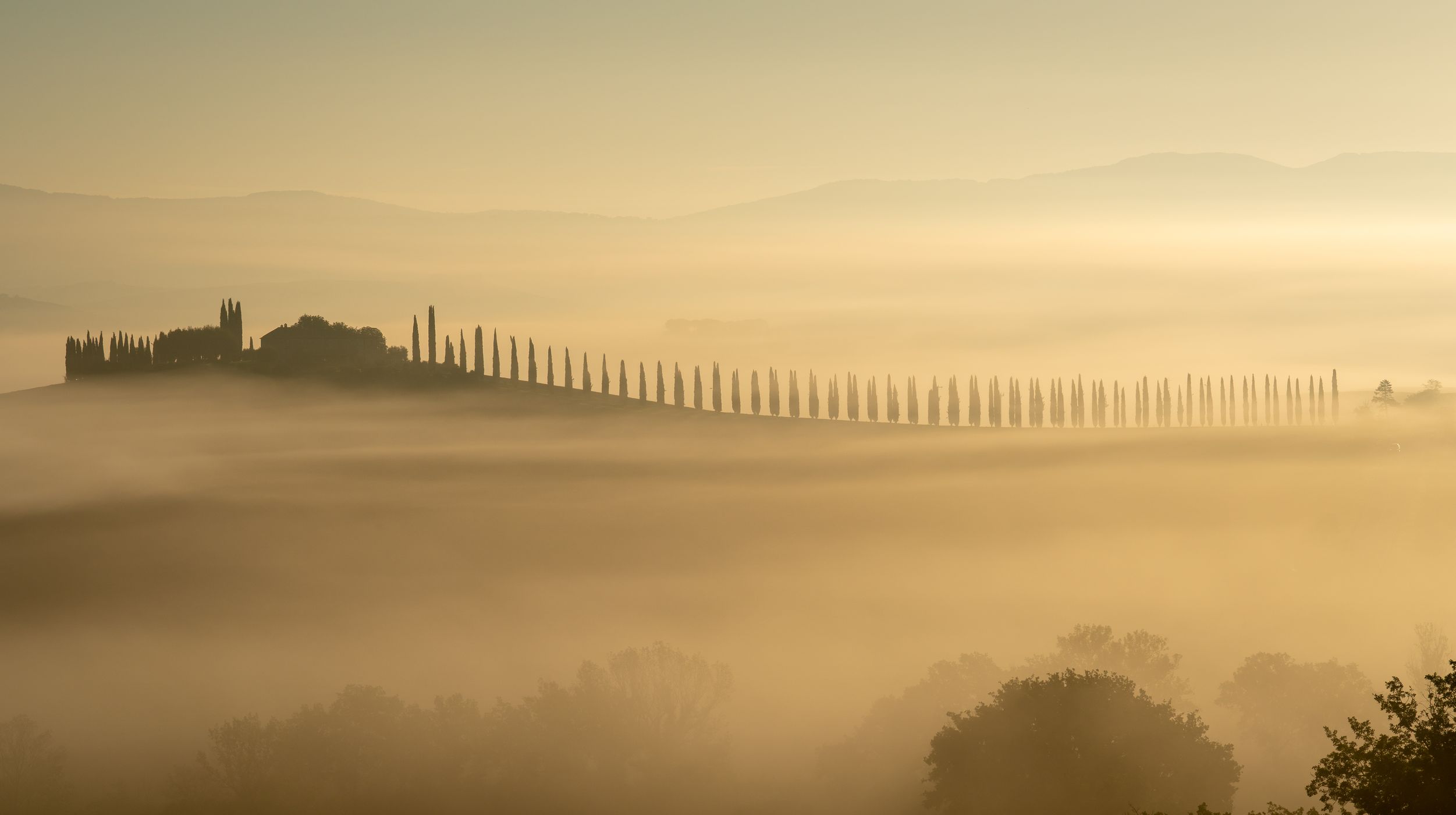 View of Poggio Covilii, Villa of the Val d'Orcia, Italy